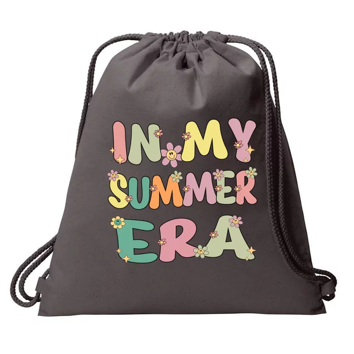 In My Summer Era Groovy Summer Vacation Teacher Student Cute Gift Drawstring Bag