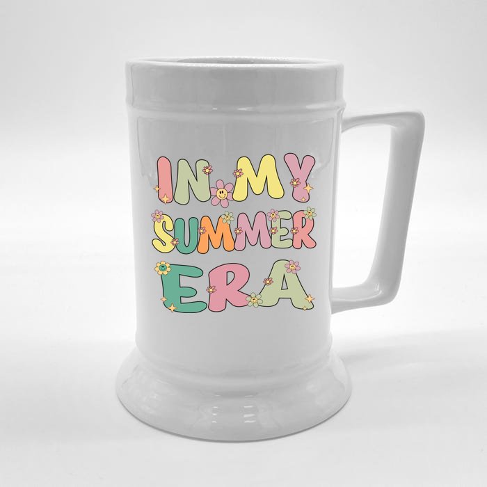 In My Summer Era Groovy Summer Vacation Teacher Student Cute Gift Front & Back Beer Stein