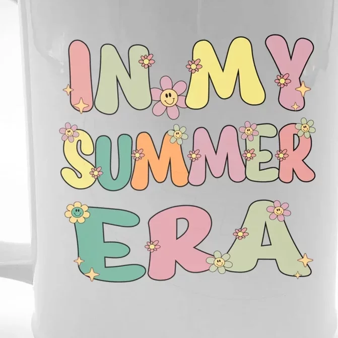 In My Summer Era Groovy Summer Vacation Teacher Student Cute Gift Front & Back Beer Stein