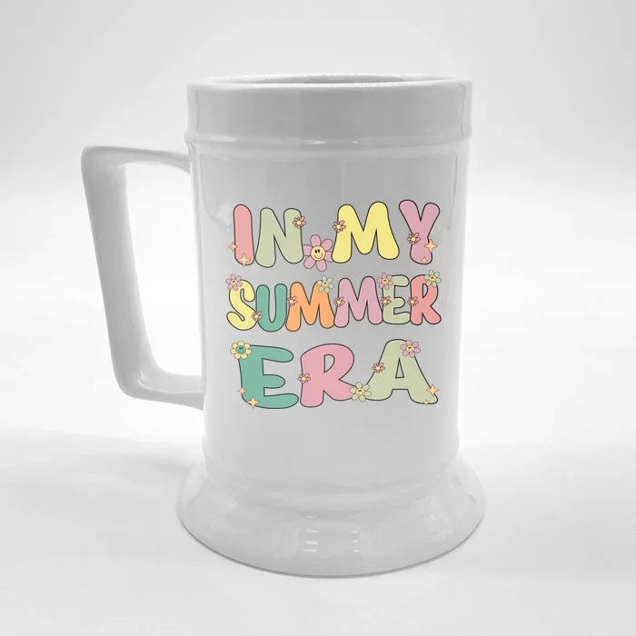 In My Summer Era Groovy Summer Vacation Teacher Student Cute Gift Front & Back Beer Stein