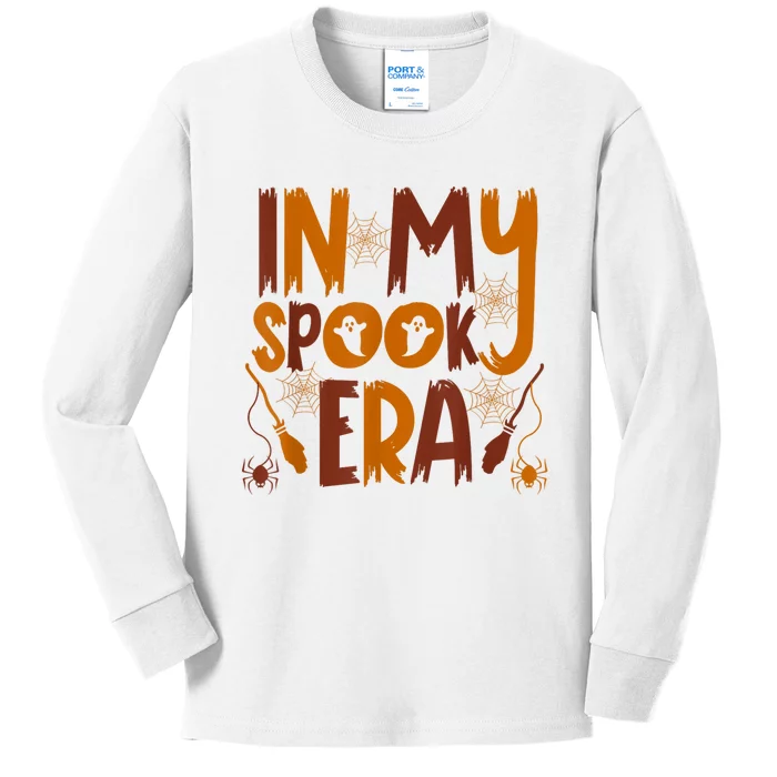 In My Spooky Era Spooky Season Retro Halloween Funny Ghost Kids Long Sleeve Shirt