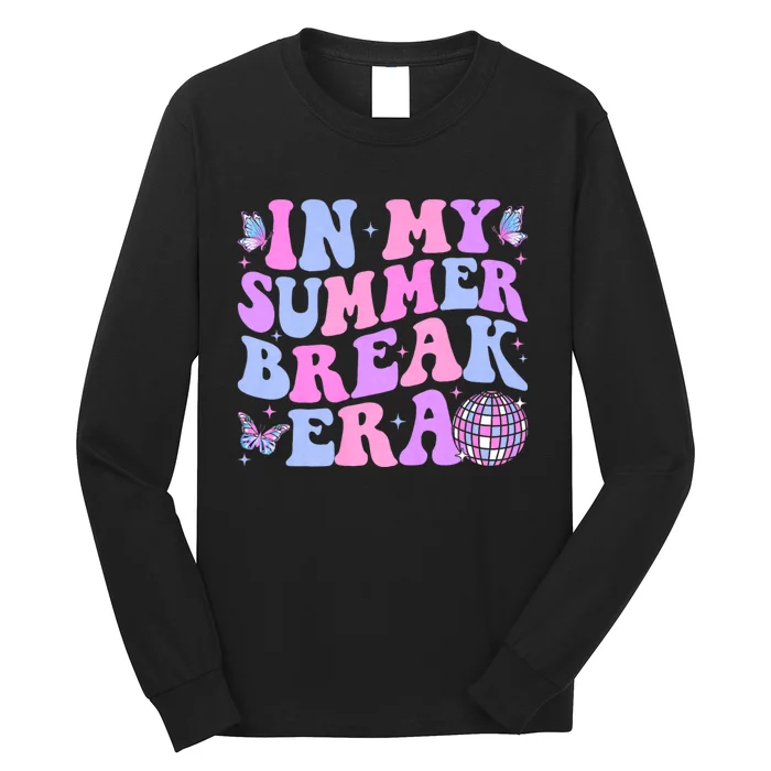 In My Summer Break Era Groovy Teacher Summer Break Vacation Long Sleeve Shirt