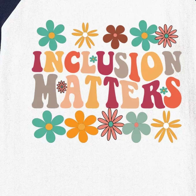 Inclusion Matters Special Ed Teacher Autism Awareness Retro Funny Gift Baseball Sleeve Shirt