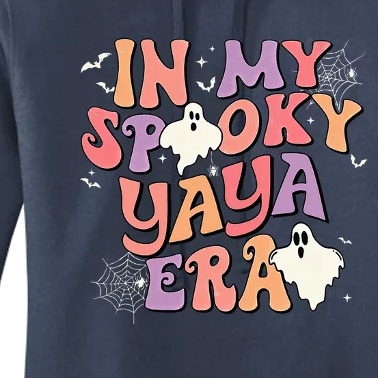 In My Spooky Yaya Era Halloween Ghost Retro Groovy Grandma Women's Pullover Hoodie