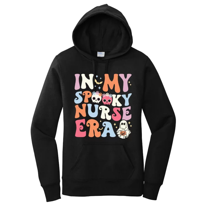 In My Spooky Nurse Era Halloween Groovy Witchy Spooky Nurse Women's Pullover Hoodie