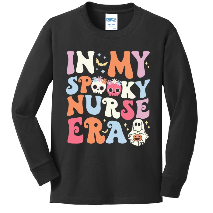 In My Spooky Nurse Era Halloween Groovy Witchy Spooky Nurse Kids Long Sleeve Shirt