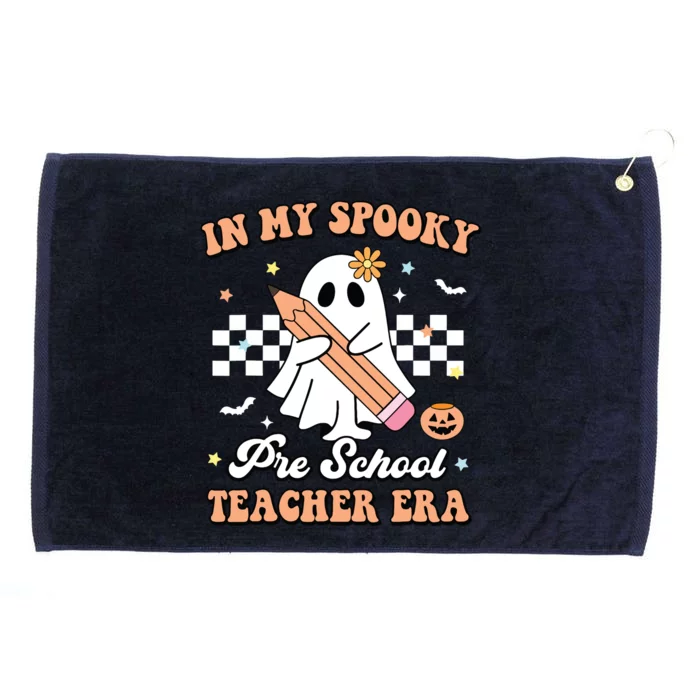 In My Spooky Pre School Teacher Era Cute Ghost Halloween Grommeted Golf Towel