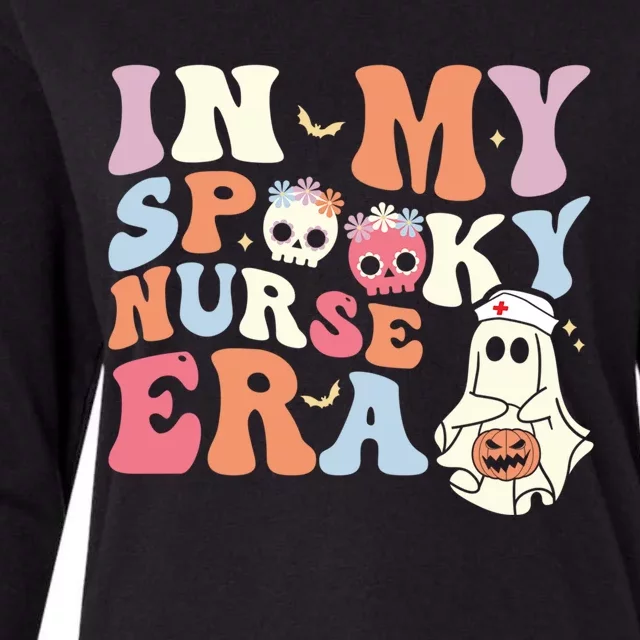 In My Spooky Nurse Era Funny Halloween Groovy Cute Gift Womens Cotton Relaxed Long Sleeve T-Shirt