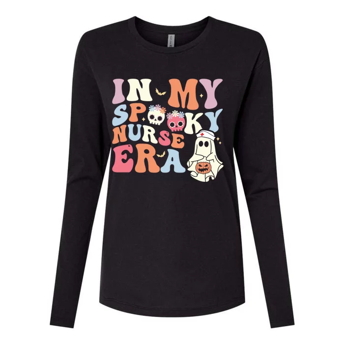 In My Spooky Nurse Era Funny Halloween Groovy Cute Gift Womens Cotton Relaxed Long Sleeve T-Shirt