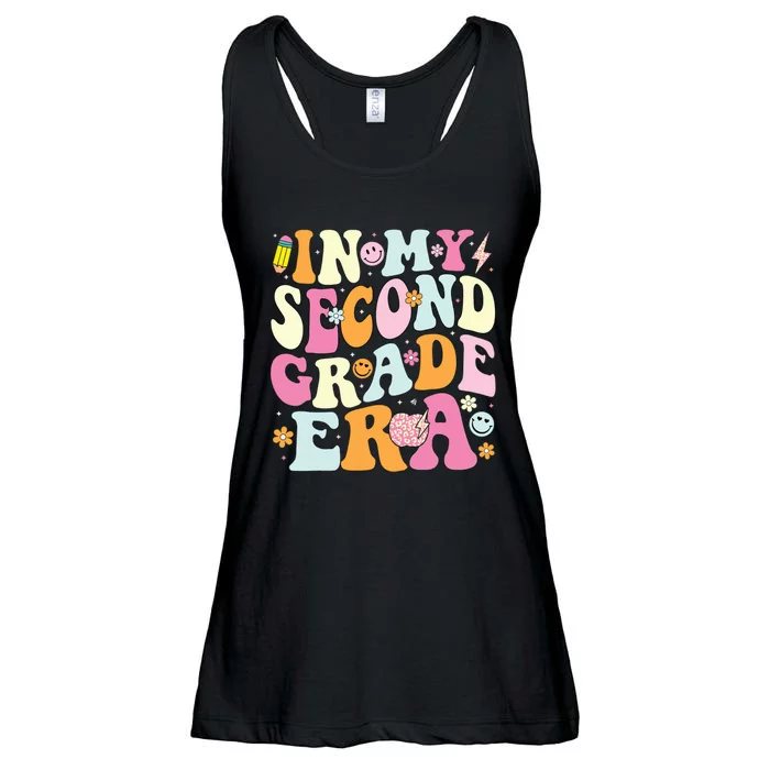 In My Second Grade Era 2nd Grade Teacher Groovy Retro Ladies Essential Flowy Tank