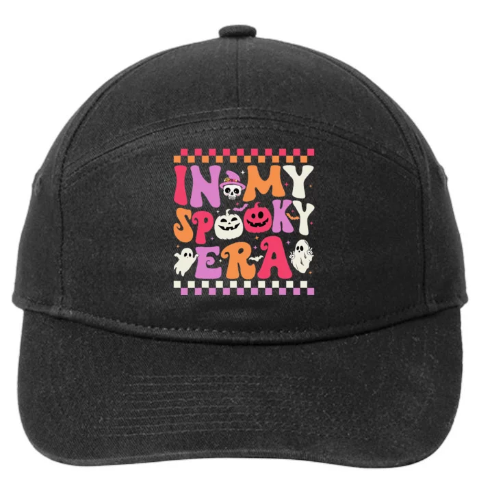 In My Spooky Era Halloween Ghost Groovy Hippie Halloween 7-Panel Snapback Hat