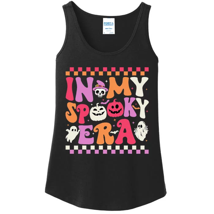 In My Spooky Era Halloween Ghost Groovy Hippie Halloween Ladies Essential Tank