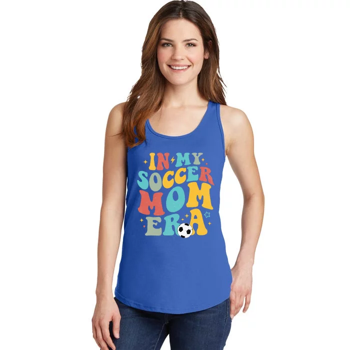 In My Soccer Mom Era Trendy Soccer Mom Funny Vintage Groovy Ladies Essential Tank