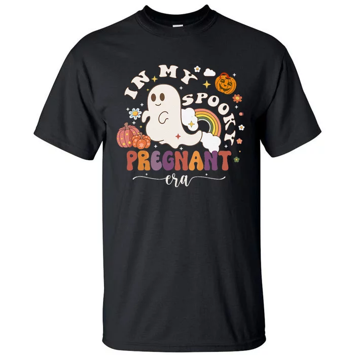 In My Spooky Pregnant Era Ghost Halloween Pregnant Tall T-Shirt