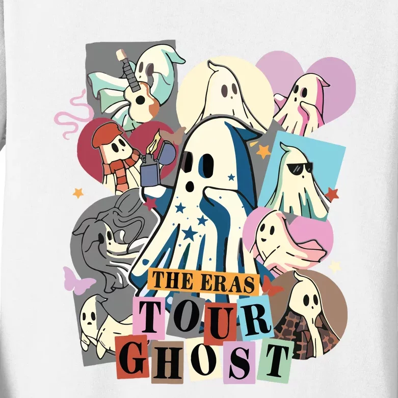 In My Spooky Era Groovy Hippie Halloween Ghost Kids Long Sleeve Shirt