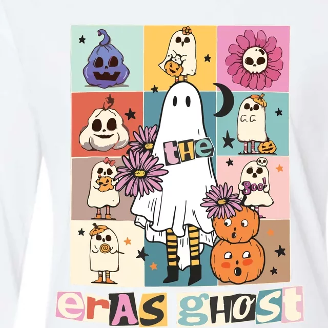 In My Spooky Era Groovy Hippie Halloween Ghost Womens Cotton Relaxed Long Sleeve T-Shirt