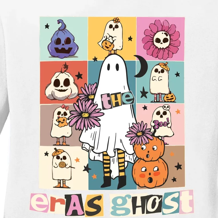 In My Spooky Era Groovy Hippie Halloween Ghost Ladies Long Sleeve Shirt