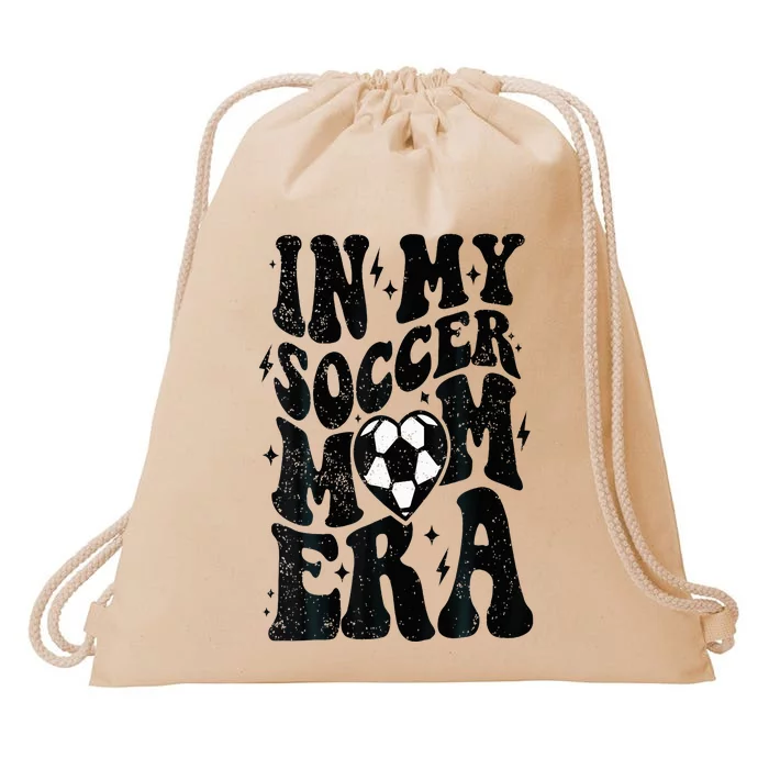 In My Soccer Mom Era Retro Soccer Mama Mothers Day Drawstring Bag