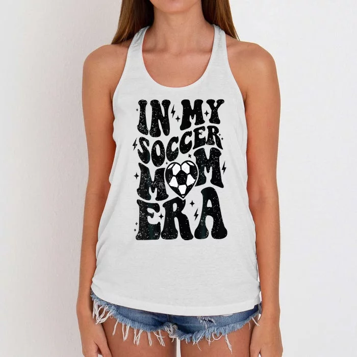 In My Soccer Mom Era Retro Soccer Mama Mothers Day Women's Knotted Racerback Tank