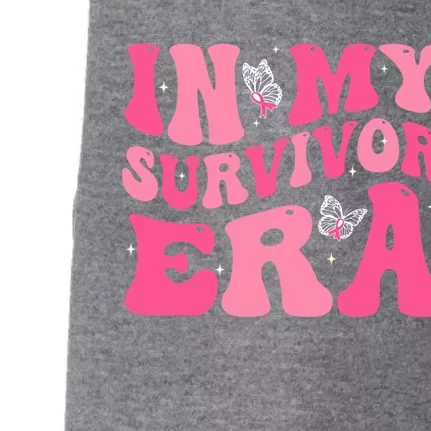 In My Survivor Era Groovy Retro Pink Breast Cancer Awareness Meaningful Gift Doggie 3-End Fleece Hoodie