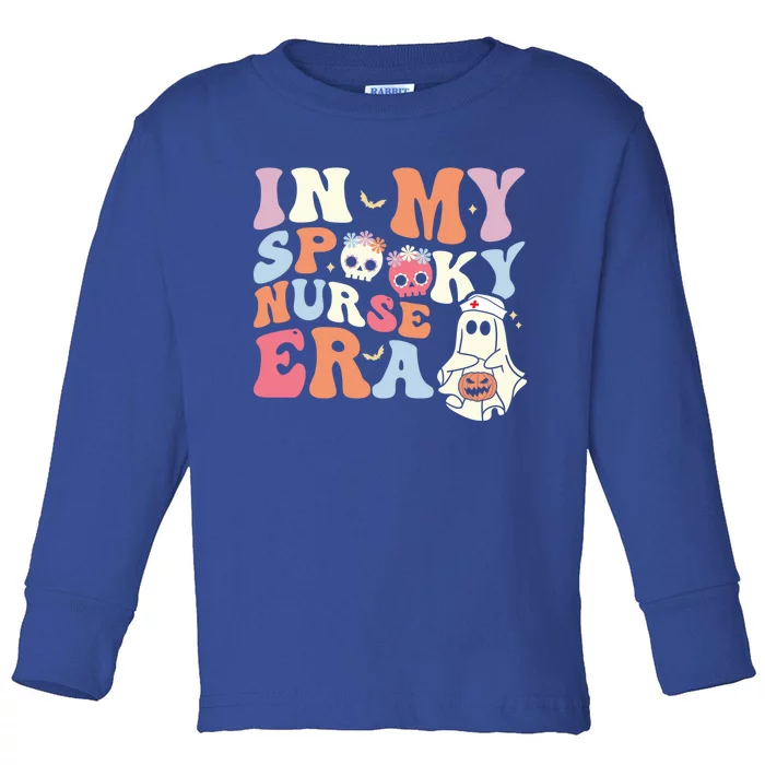 In My Spooky Nurse Era Funny Halloween Groovy Cute Gift Toddler Long Sleeve Shirt