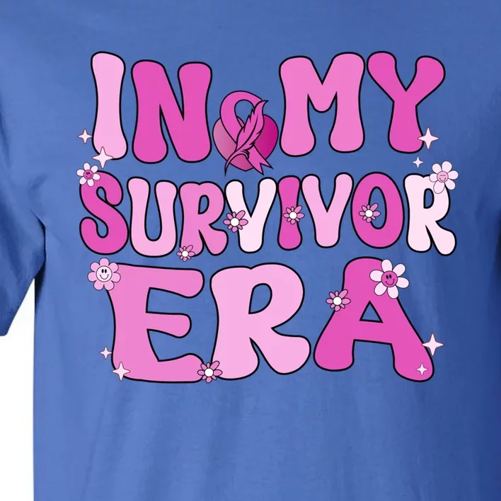 In My Survivor Era Retro Groovy Breast Cancer Awareness Meaningful Gift Tall T-Shirt