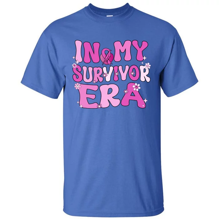 In My Survivor Era Retro Groovy Breast Cancer Awareness Meaningful Gift Tall T-Shirt