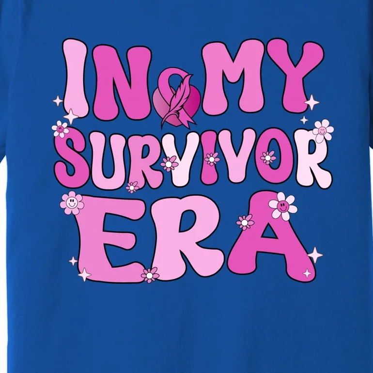 In My Survivor Era Retro Groovy Breast Cancer Awareness Meaningful Gift Premium T-Shirt