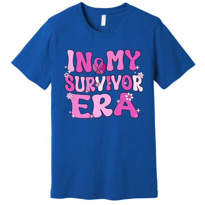 In My Survivor Era Retro Groovy Breast Cancer Awareness Meaningful Gift Premium T-Shirt