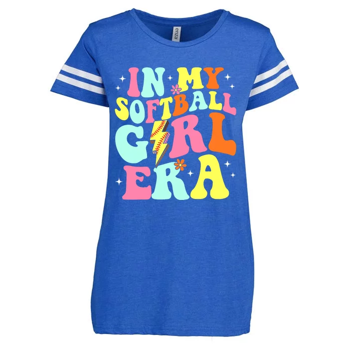 In My Softball Girl Era Retro Groovy Softball Girl Enza Ladies Jersey Football T-Shirt