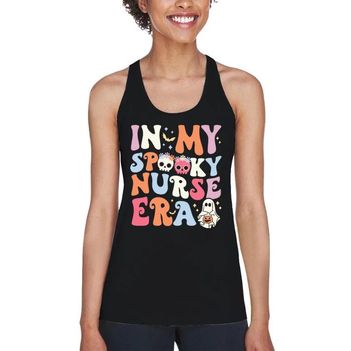 In My Spooky Nurse Era Halloween Groovy Witchy Spooky Nurse Women's Racerback Tank