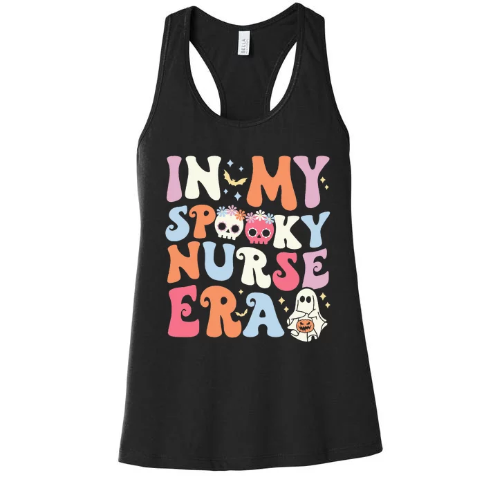 In My Spooky Nurse Era Halloween Groovy Witchy Spooky Nurse Women's Racerback Tank