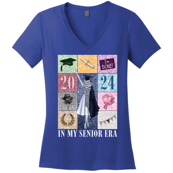 In My Senior Era Class Of 2024 Last Day School Graduate Gift Women's V-Neck T-Shirt