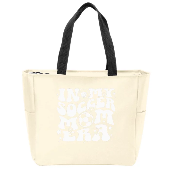 In My Soccer Mom Era Groovy Soccer Mama Zip Tote Bag