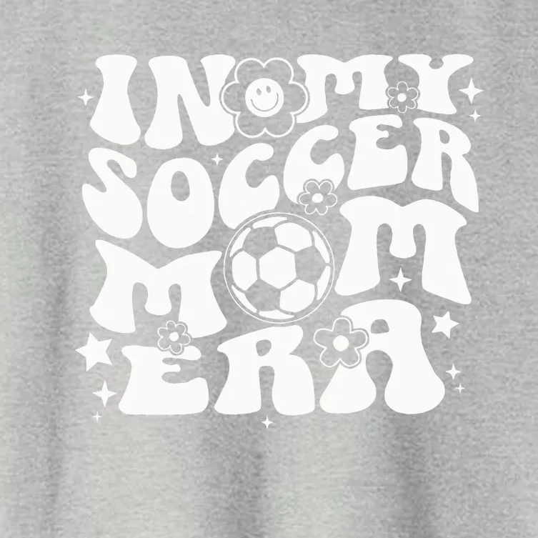 In My Soccer Mom Era Groovy Soccer Mama Women's Crop Top Tee