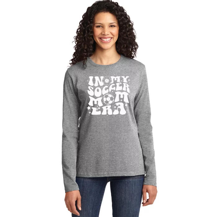 In My Soccer Mom Era Groovy Soccer Mama Ladies Long Sleeve Shirt