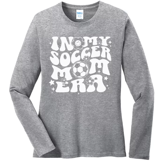 In My Soccer Mom Era Groovy Soccer Mama Ladies Long Sleeve Shirt