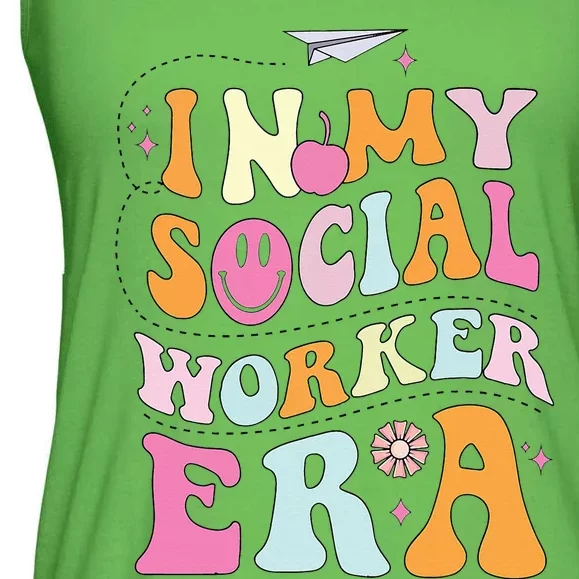 In My Social Worker Era School Social Worker Groovy Ladies Essential Flowy Tank