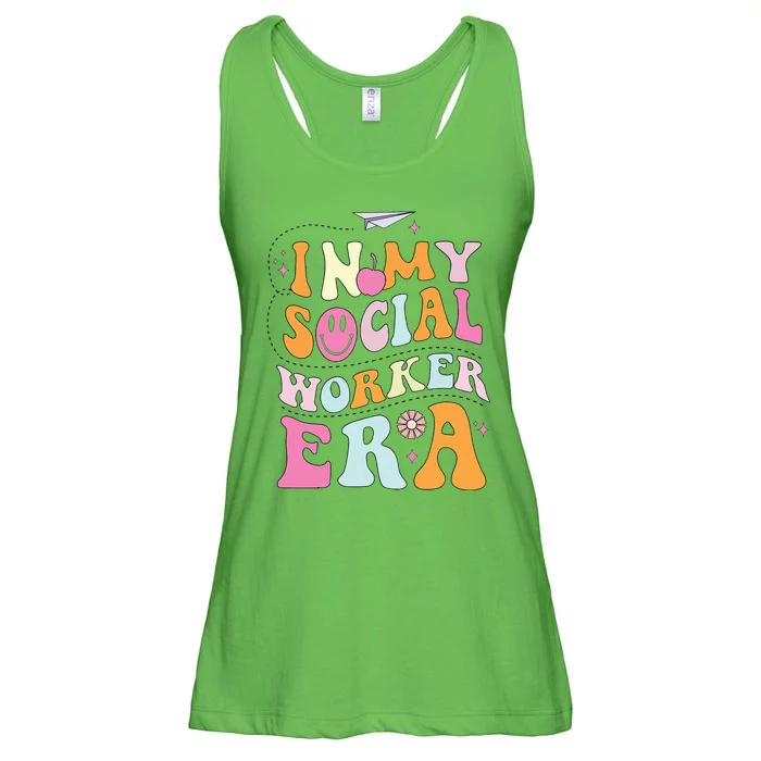 In My Social Worker Era School Social Worker Groovy Ladies Essential Flowy Tank