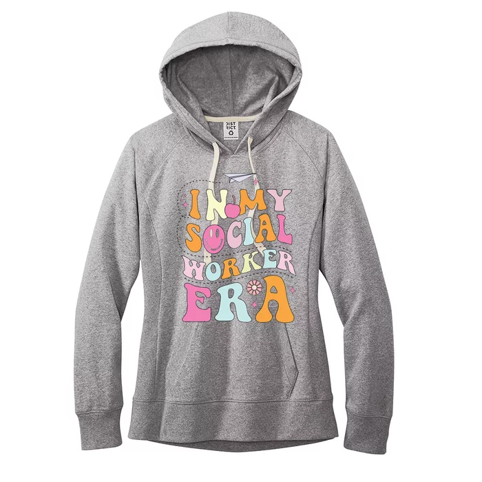 In My Social Worker Era School Social Worker Groovy Women's Fleece Hoodie