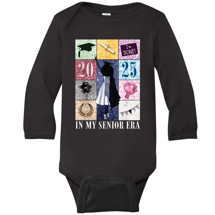 In My Senior Era Class Of 2025 Black Girl Graduate Baby Long Sleeve Bodysuit