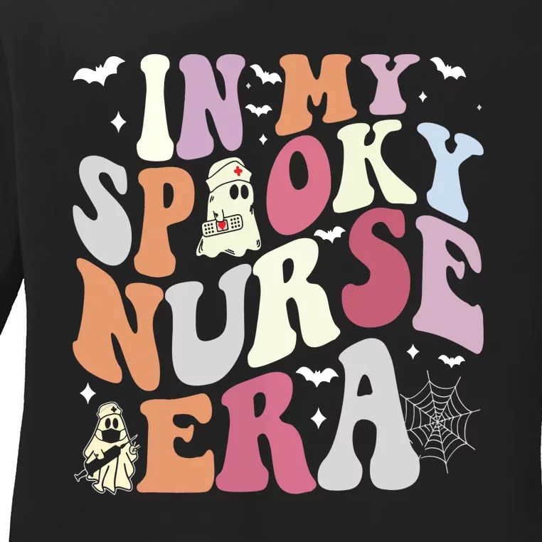 In My Spooky Nurse Era Halloween Groovy Witchy Spooky Nurse Ladies Long Sleeve Shirt