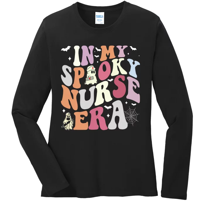 In My Spooky Nurse Era Halloween Groovy Witchy Spooky Nurse Ladies Long Sleeve Shirt