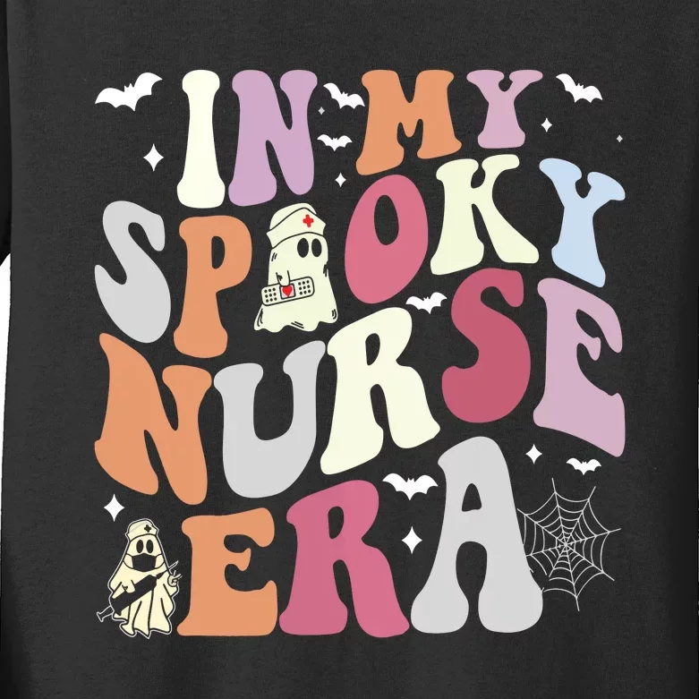 In My Spooky Nurse Era Halloween Groovy Witchy Spooky Nurse Kids Long Sleeve Shirt