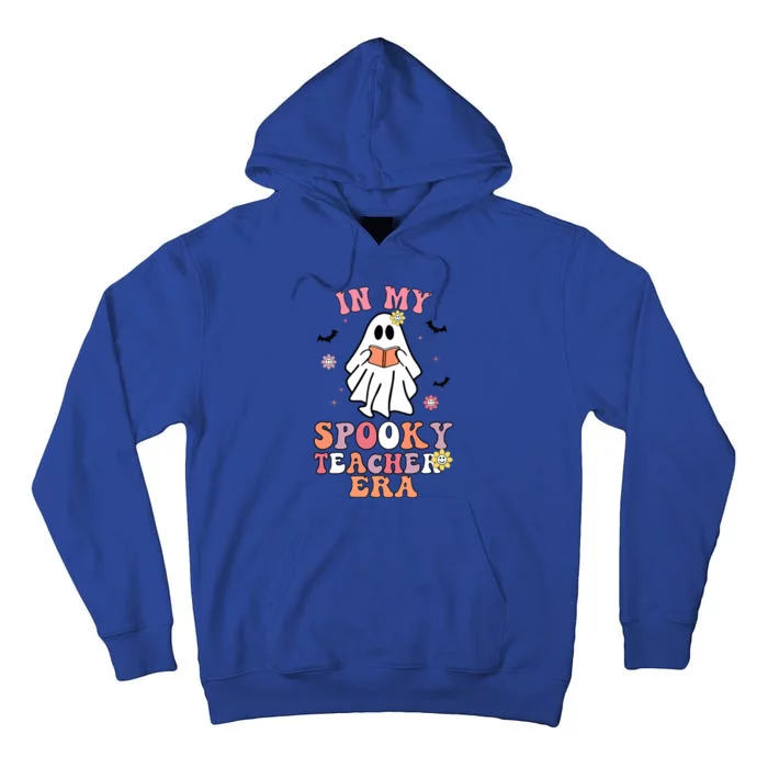 In My Spooky Teacher Era Groovy Hippie Retro Ghost Halloween Tall Hoodie