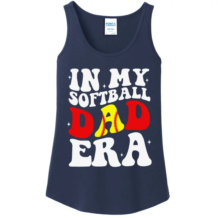 In My Softball Dad Era Softball Dad Ladies Essential Tank