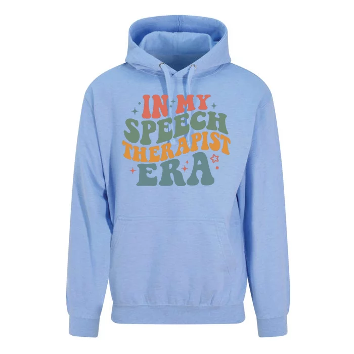 In My Speech Therapist Era Retro SLP Therapists Teacher Unisex Surf Hoodie