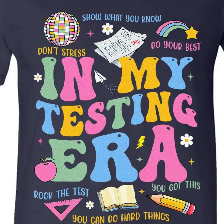 In My State Testing Era Teachers Funny Test Day V-Neck T-Shirt