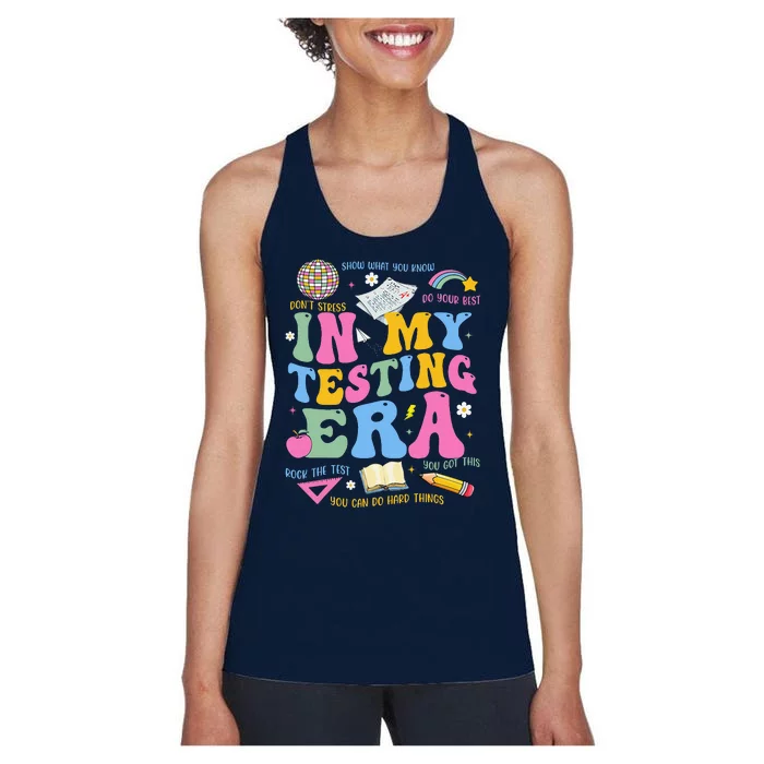 In My State Testing Era Teachers Funny Test Day Women's Racerback Tank