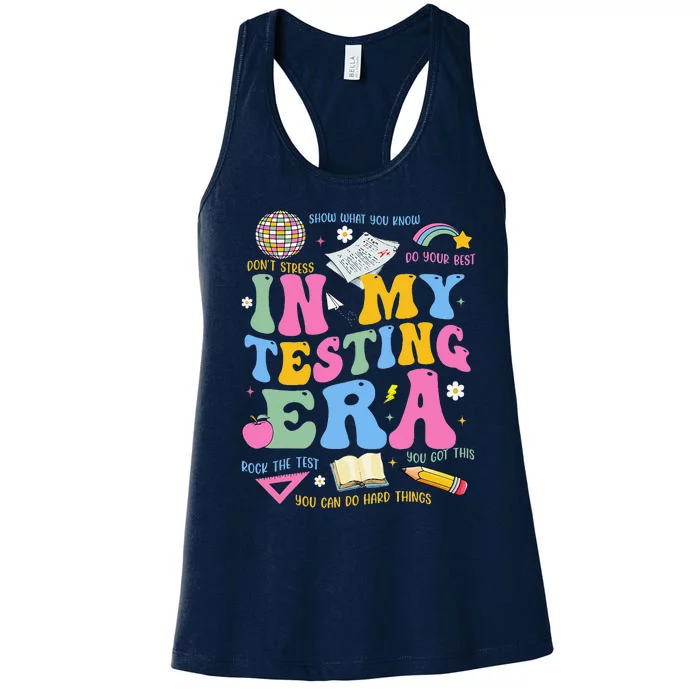 In My State Testing Era Teachers Funny Test Day Women's Racerback Tank